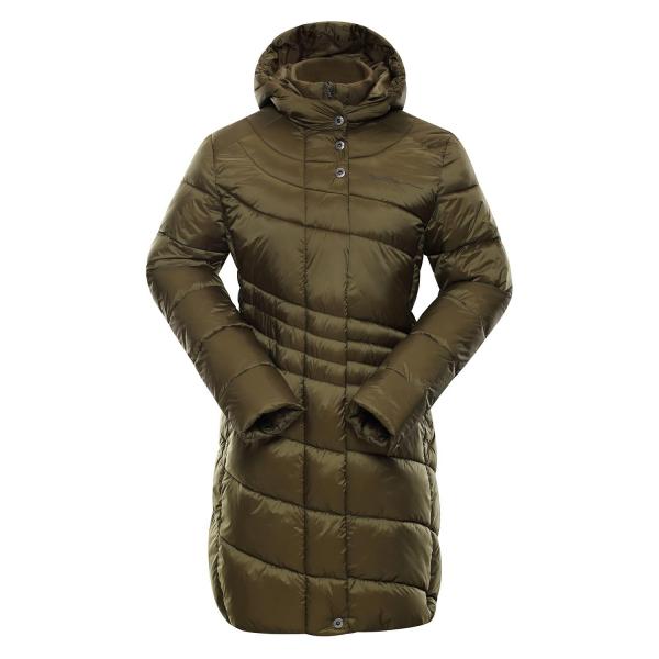 ALPINE PRO OMEGA 2 ŽLUTÁ / HNĚDÁ Dámský Kabát L