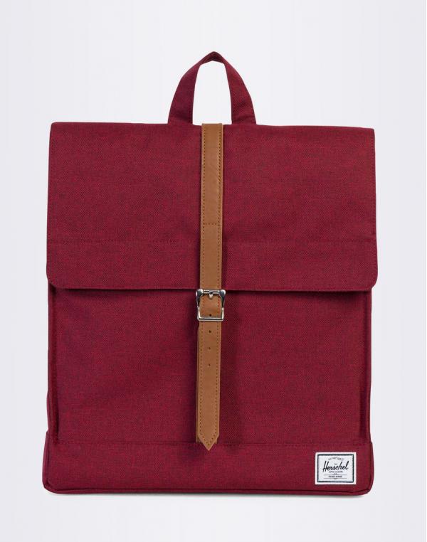 Herschel Supply City Mid-Volume Winetasting Crosshatch/Tan Synthetic Leather