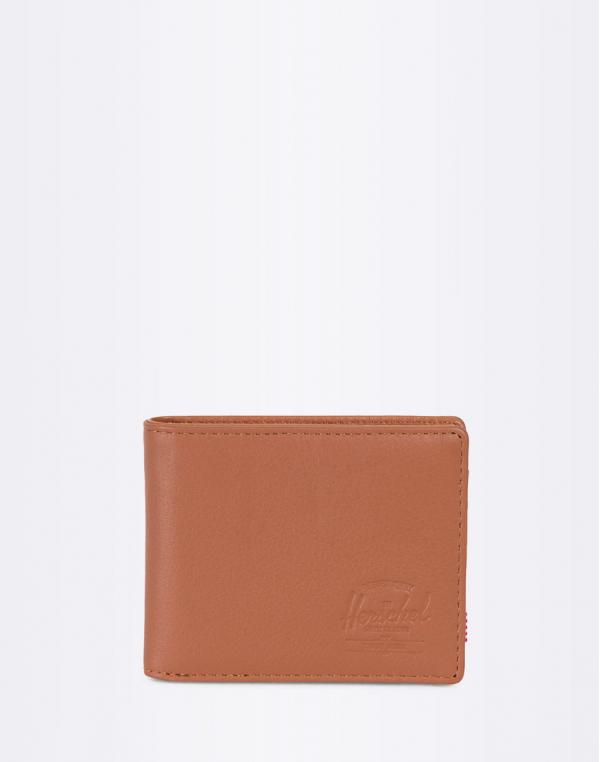 Peněženka Herschel Supply Hank + Coin Leather RFID Tan Pebbled Leather