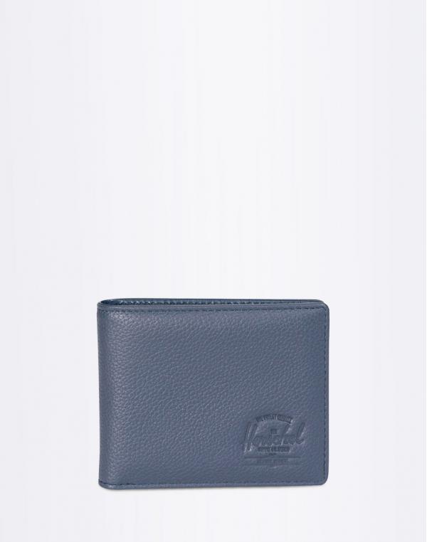 Herschel Supply Hank + Coin Leather RFID Navy Pebbled Leather