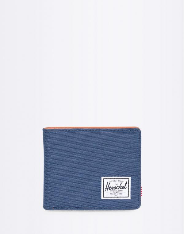 Herschel Supply Hank + Coin RFID Navy/Tan Synthetic Leather