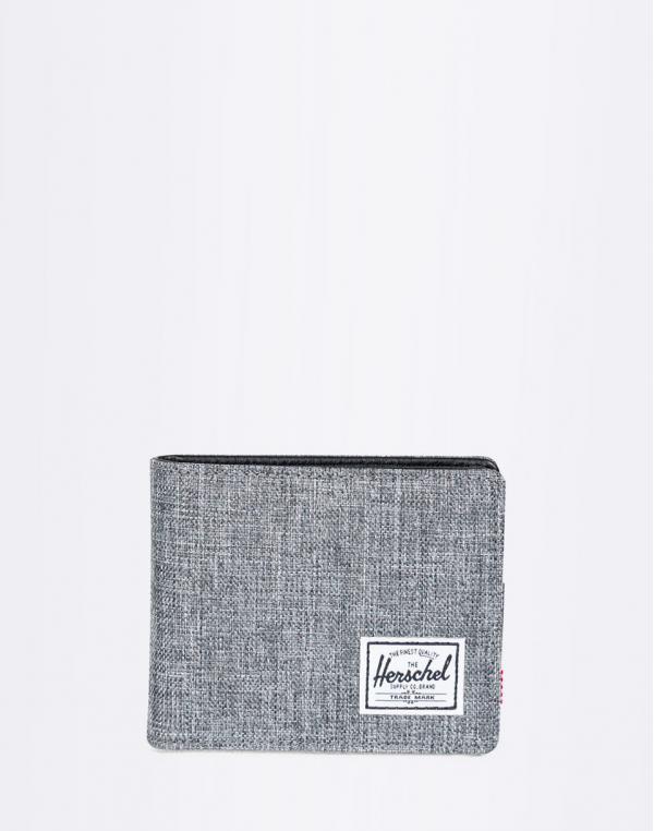 Peněženka Herschel Supply Hank + Coin RFID Raven Crosshatch/Black Synthetic Leather