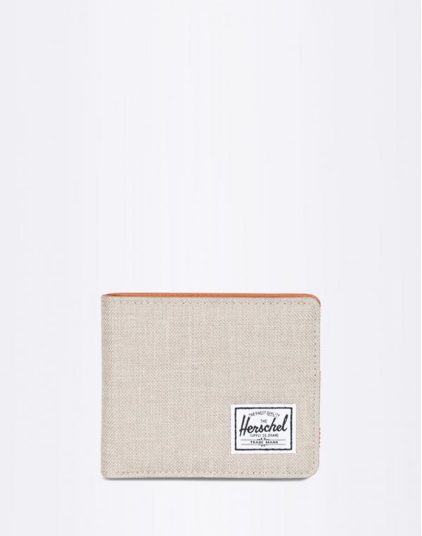 Peněženka Herschel Supply Hank + Coin RFID Light Khaki Crosshatch/Tan Synethtic Leather