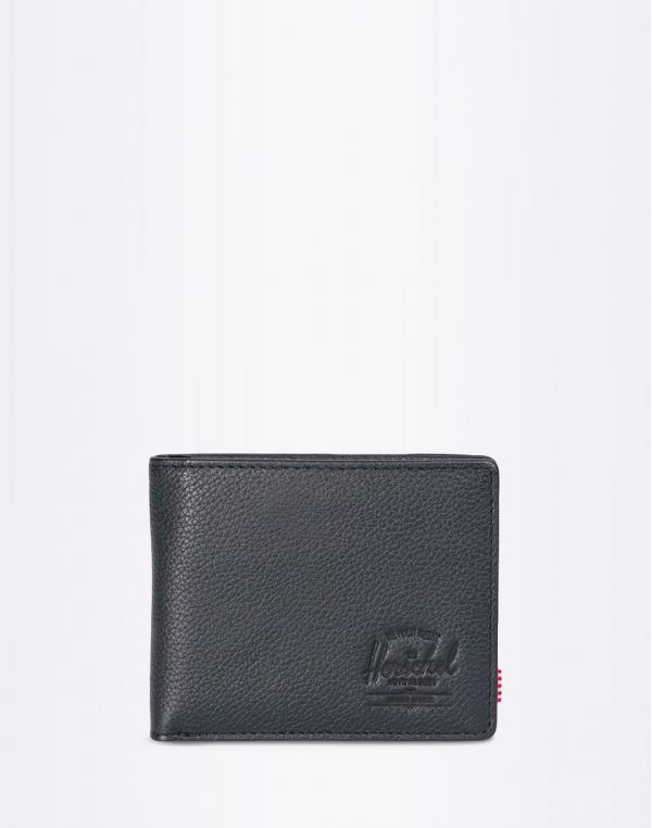 Peněženka Herschel Supply Hank Leather RFID Black Pebbled Leather