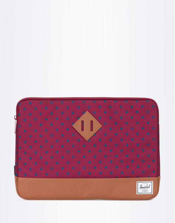 Na počítač Herschel Supply Heritage Sleeve for 13 inch Macbook University Windsor Wine/Tan Synthetic Leather