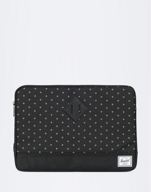 Na počítač Herschel Supply Heritage Sleeve for 13 inch Macbook Black Gridlock/Black Synthetic Leather
