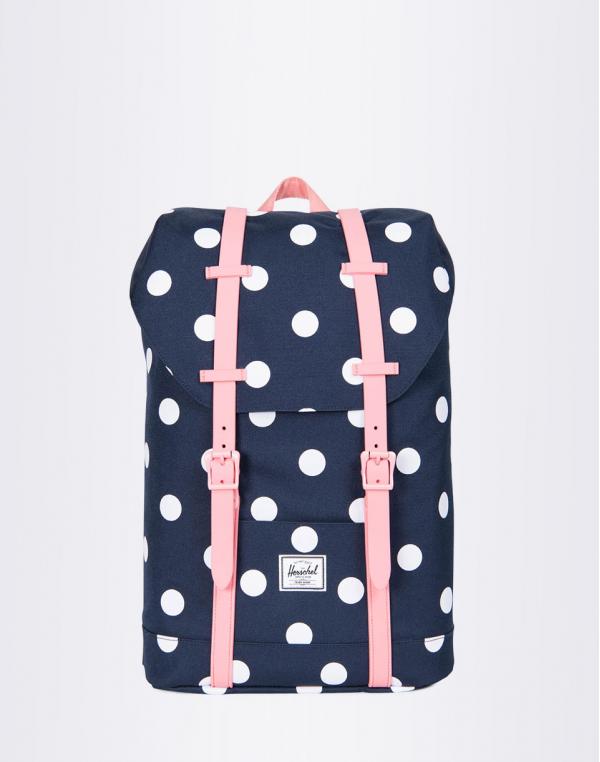 Dětský Herschel Supply Retreat Youth Peacoat Polka Dot/Strawberry Ice Rubber
