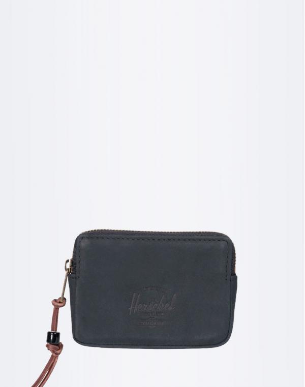 Peněženka Herschel Supply Oxford Pouch Leather RFID Black Leather
