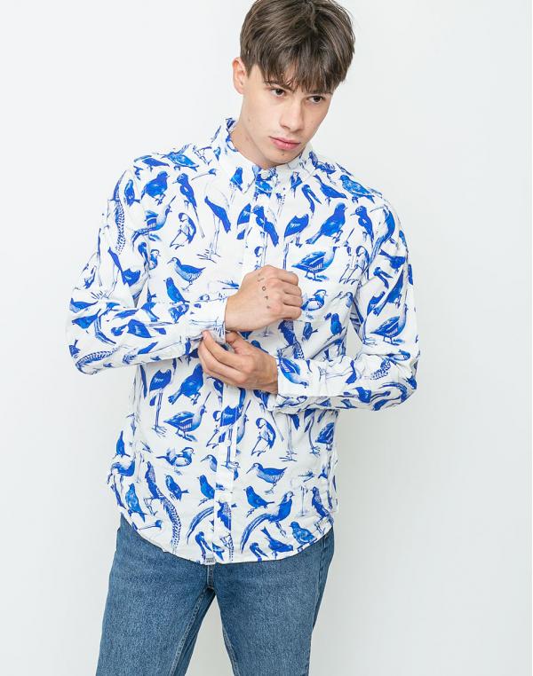 Košile Dedicated Blue Birds Off-White