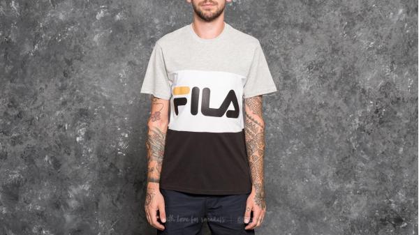 FILA Day Tee Bright White-Light Grey Melange-Black