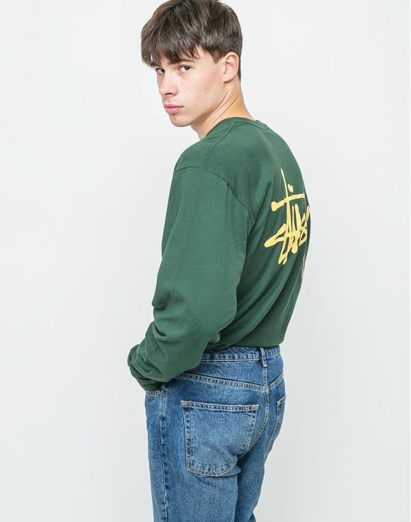 Logo tee Stussy Basic Dark Forest