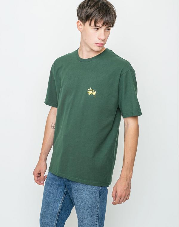Logo tee Stussy Basic Dark Forest