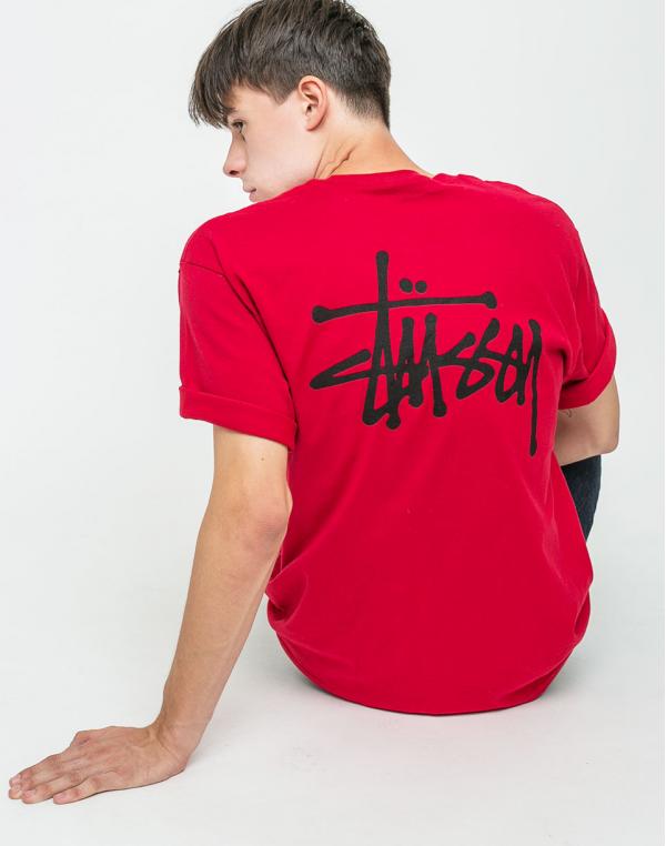 Logo tee Stussy Basic Dark Red