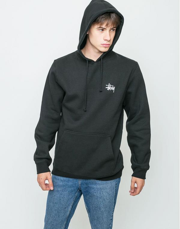 Mikina Stussy Basic Hood Black