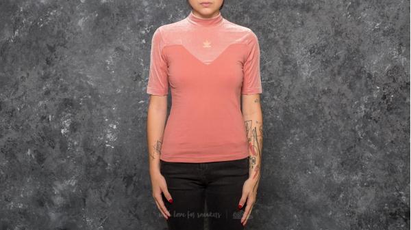 adidas Velvet Vibes High Neck Tee Raw Pink